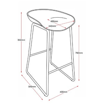 Aries Black Metal Bar Stool