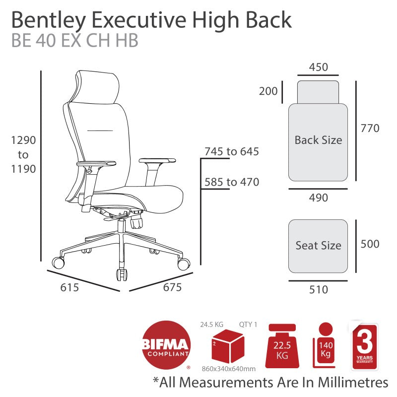 Bentley Executive High Back