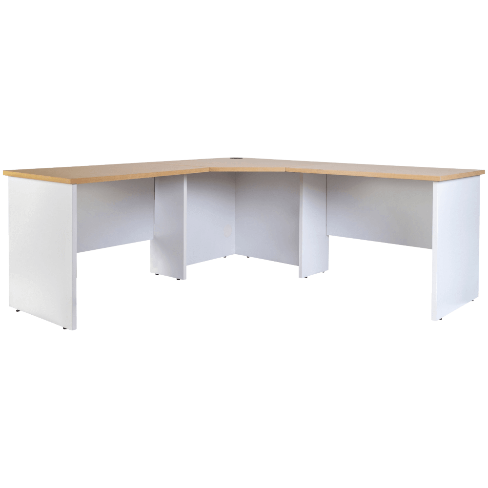 Logan Corner Workstation in Beech/White