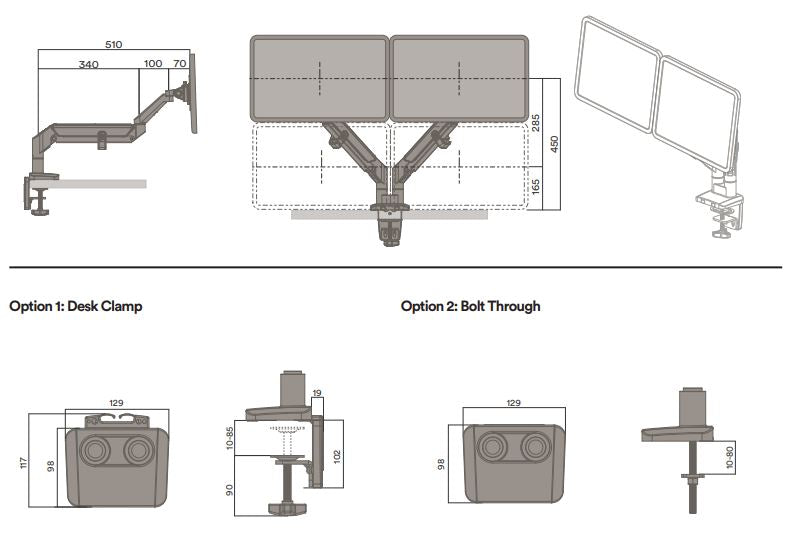 DARTH DUAL MONITOR ARM