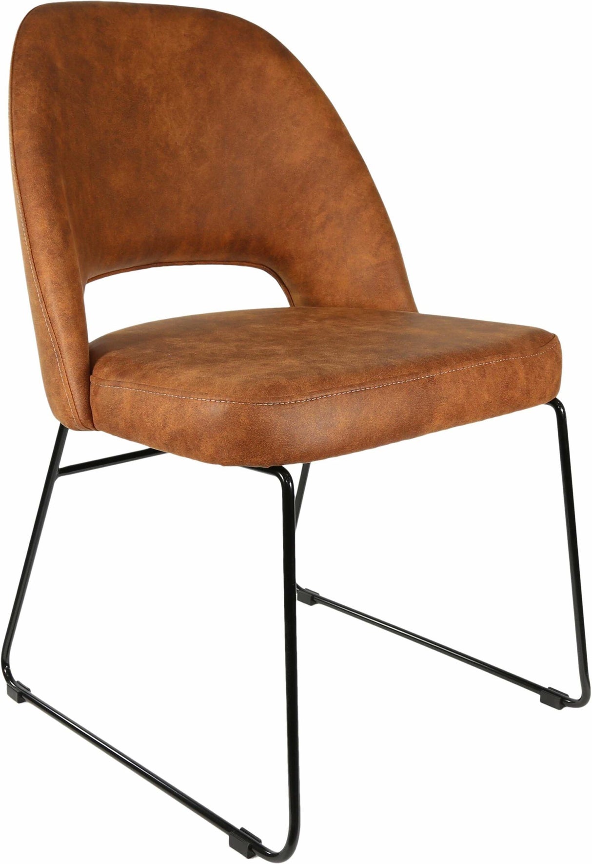 Semifreddo Chair with Black Sled Base (Tan)