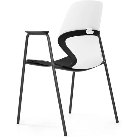 Kaleido - Black Steel 4-Leg Client Chair, With Arms (No Seatpad)