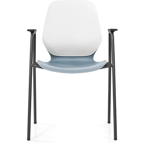 Kaleido - Black Steel 4-Leg Client Chair, With Arms (No Seatpad)