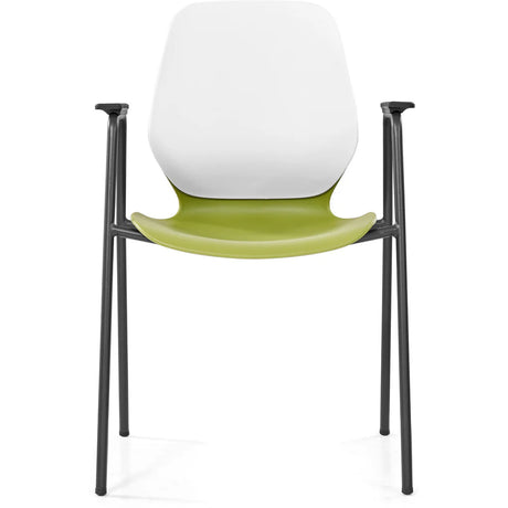 Kaleido - Black Steel 4-Leg Client Chair, With Arms (No Seatpad)