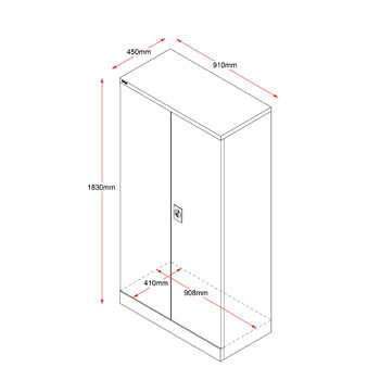 GO Swing Door Stationery Cupboard (Lockable) in Graphite Ripple