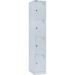 GO Metal Lockers - 4 Door in Silver Grey