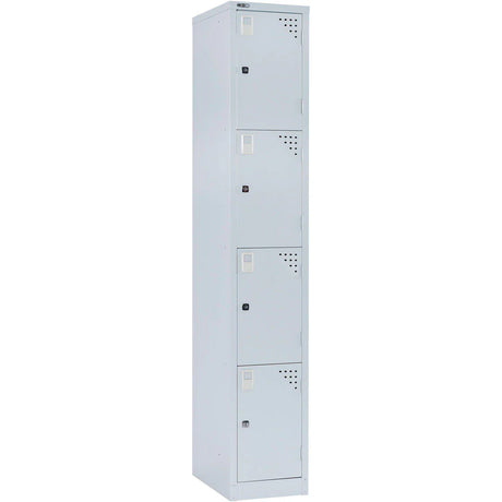 GO Metal Lockers - 4 Door in Silver Grey