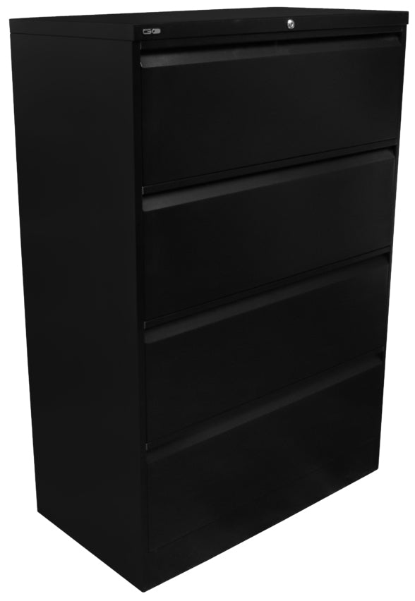 GO Lateral Filing Cabinet - 4 Drawers in Black