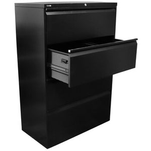 GO Lateral Filing Cabinet - 4 Drawers in Black