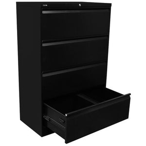 GO Lateral Filing Cabinet - 4 Drawers in Black