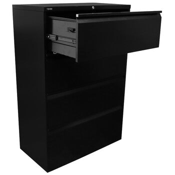 GO Lateral Filing Cabinet - 4 Drawers in Black