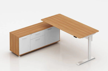 POTENZA - ELECTRIC HEIGHT ADJUSTABLE 'L' SHAPED EXECUTIVE DESK WITH RETURN