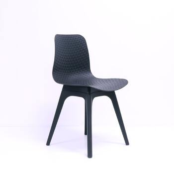 Lucid Visitor Breakout Chair - Black Legs, Black Seat