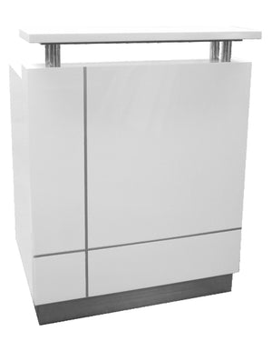 Slimline White Reception Desk Counter