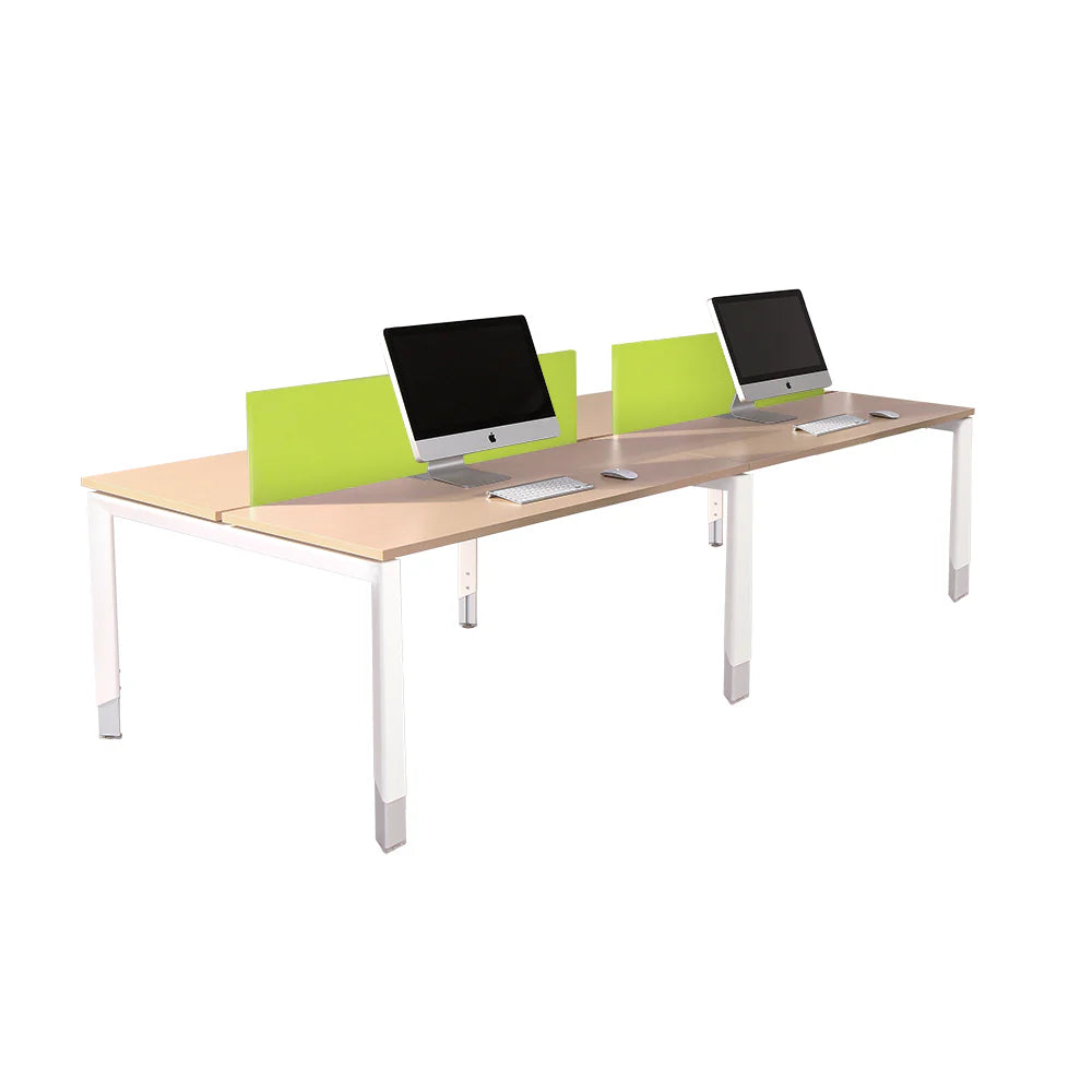 Oblique 4 Person Back to Back Desk Soft Maple