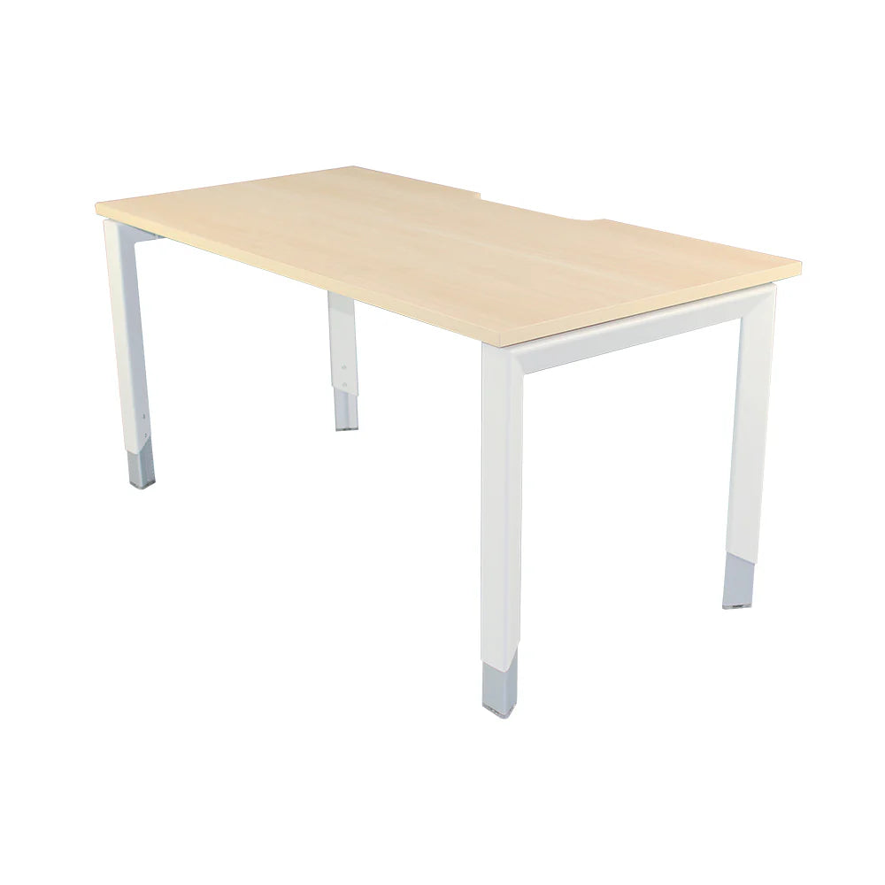 Oblique Single Desk Soft Maple (Height Adjustable)