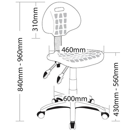 ST007 Laboratory/Drafting Stool with Moulded PU Seat