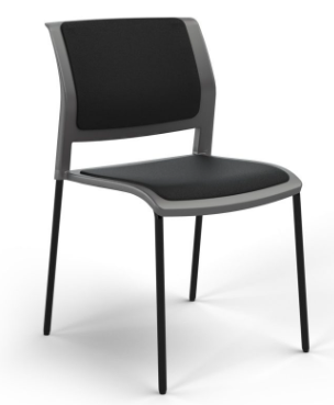 Game - Black 4 Leg, No arms (Upholstered Seat and Back)