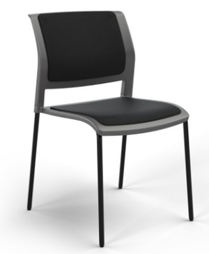 Game - Black 4 Leg, No arms (Upholstered Seat and Back)