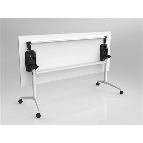 Uni Flip Top Table - White Frame & Oak Top