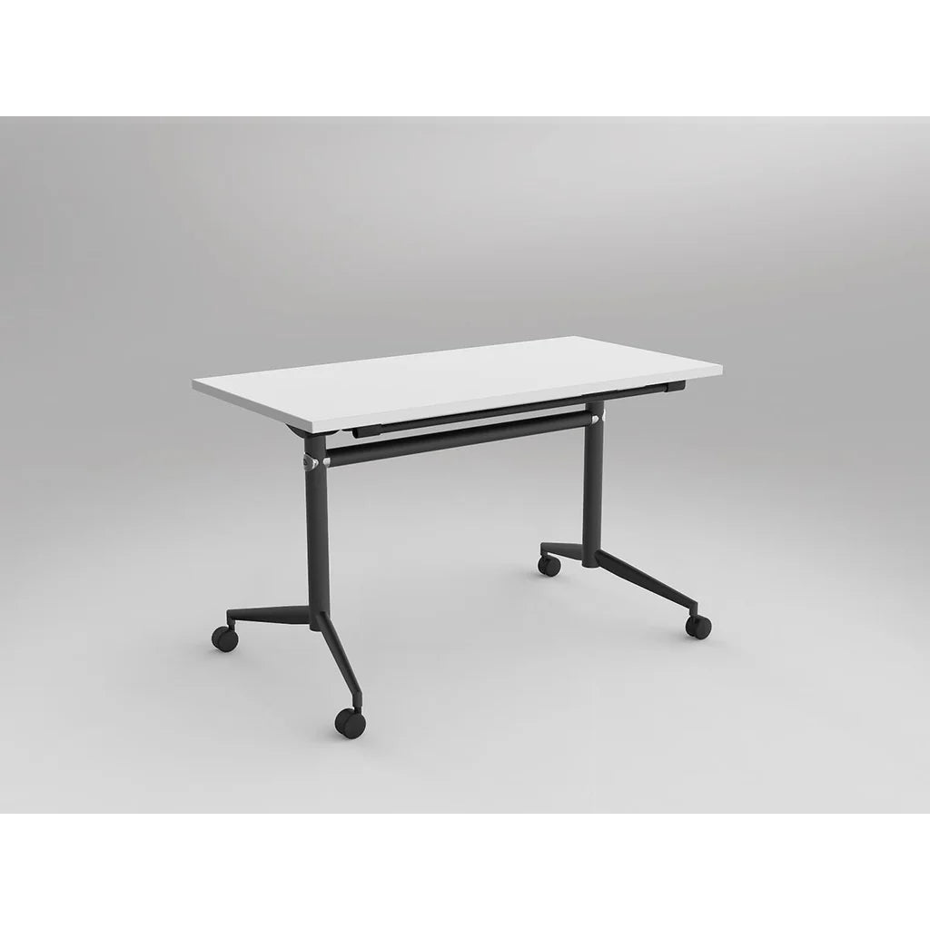 Uni Flip Top Table - Matte Black Frame & White Top