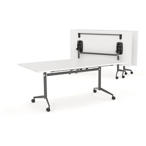 Uni Flip Top Table - Matte Black Frame & White Top