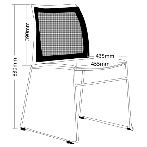 Vinn Mesh Back Training Chair with optional Tablet Arm