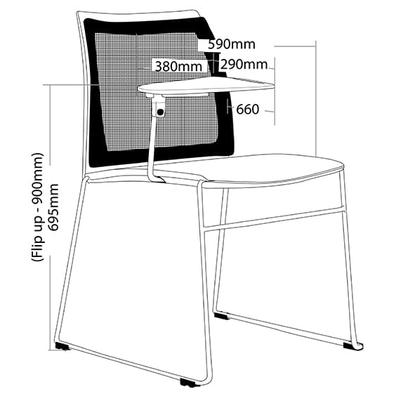 Vinn Mesh Back Training Chair with optional Tablet Arm