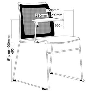 Vinn Mesh Back Training Chair with optional Tablet Arm