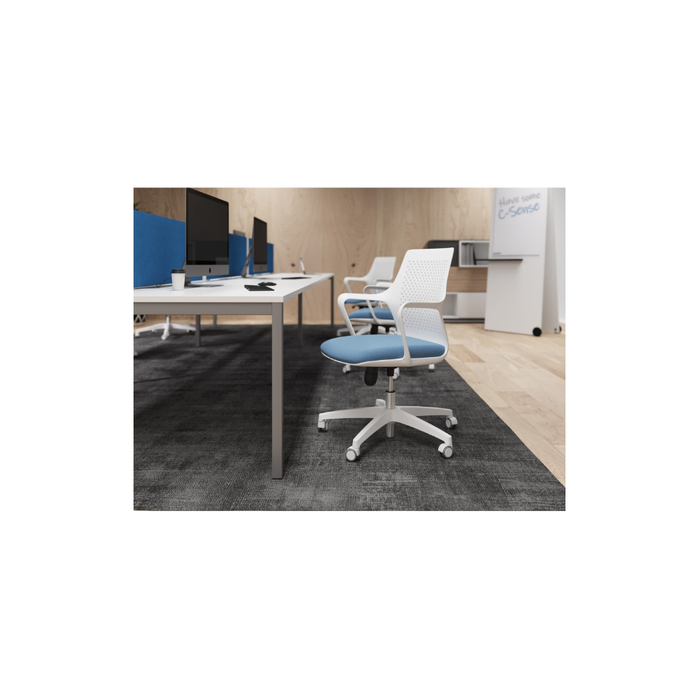 Gemini Drafting Chair (White Shell) - Available in many seat colours!