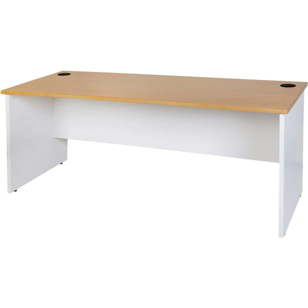 Logan Straight Desk - Oak/White