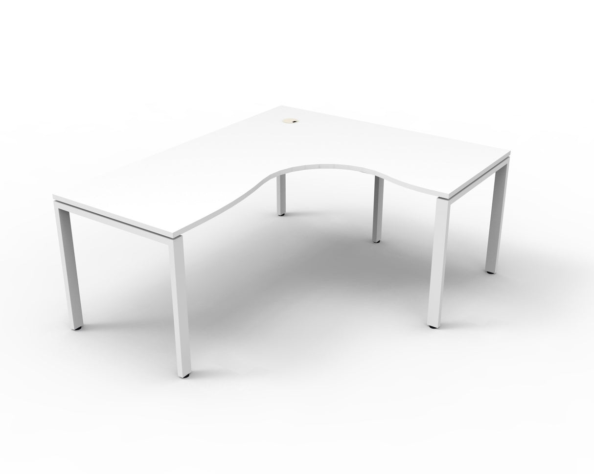 Rapid Infinity L-Shaped Corner Desk with Profile Leg - White/White