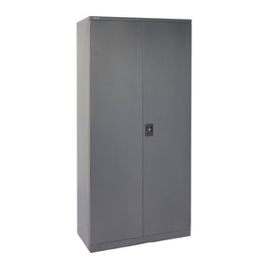 GO Swing Door Stationery Cupboard (Lockable) in Silver Grey