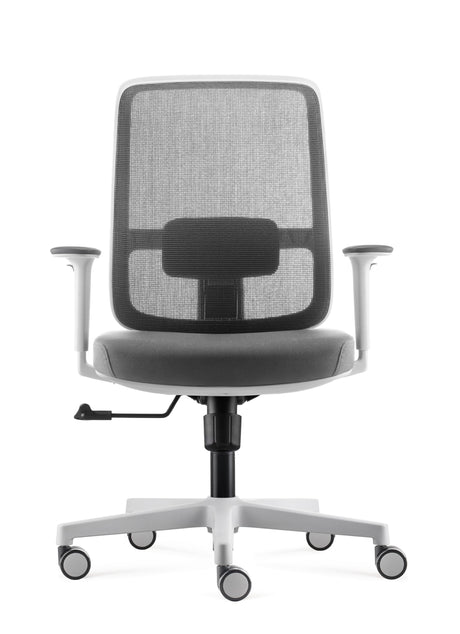 Lotto Mesh Back Office Chair in White/Grey (Optional Headrest)