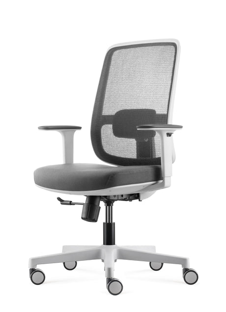 Lotto Mesh Back Office Chair in White/Grey (Optional Headrest)